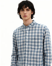 ArrowKnight Blue & White Checked Casual Shirt for Men