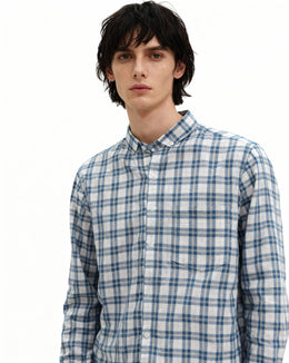 ArrowKnight Blue & White Checked Casual Shirt for Men