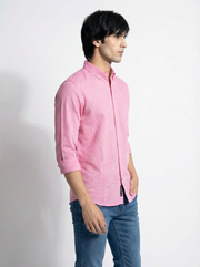 Men’s Pink Linen Classic Shirt | Arrowknight