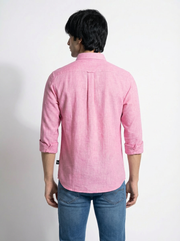 Men’s Pink Linen Classic Shirt | Arrowknight