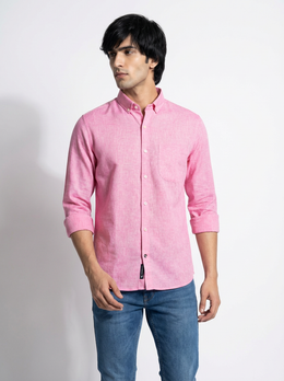 Men’s Pink Linen Classic Shirt | Arrowknight