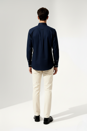 Arrowknight Navy Blue Cotton Shirt