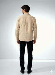 ArrowKnight Men’s Beige Premium Linen Shirt