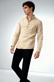 ArrowKnight Men’s Beige Premium Linen Shirt